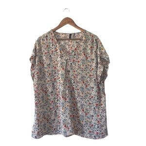 Massini Floral Print Blouse Short Sleeve Boho Size 2XL